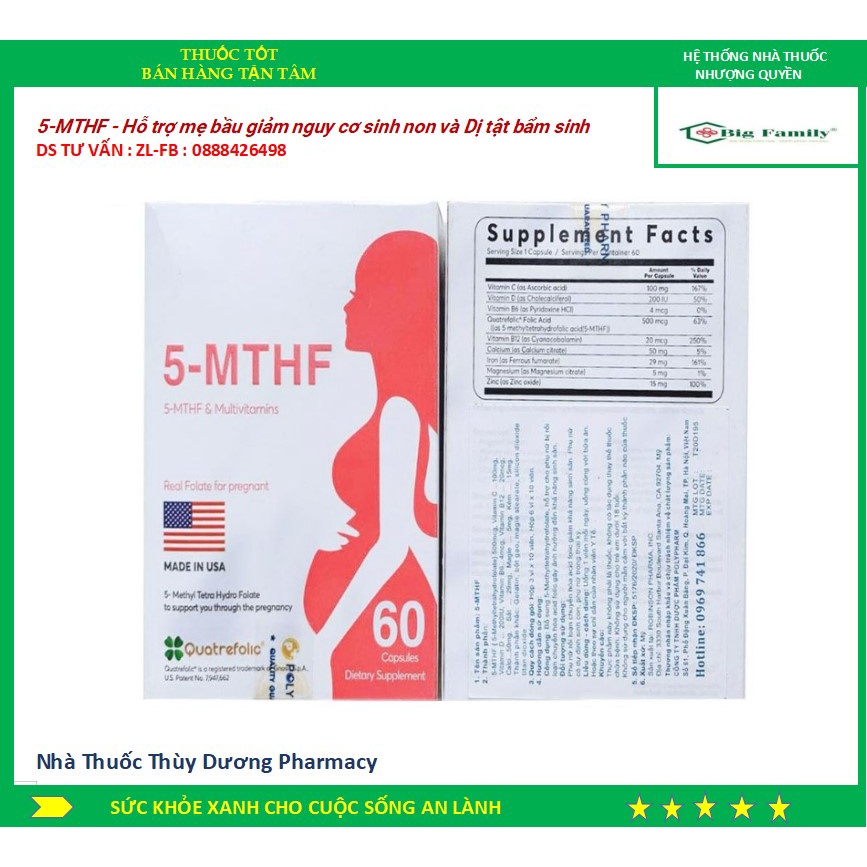 5-MTHF, Giúp Giảm Nguy Cơ Sinh Non Và Dị Tật thai nhi. Tăng Khả Năng Sinh Sản Ở Phụ Nữ