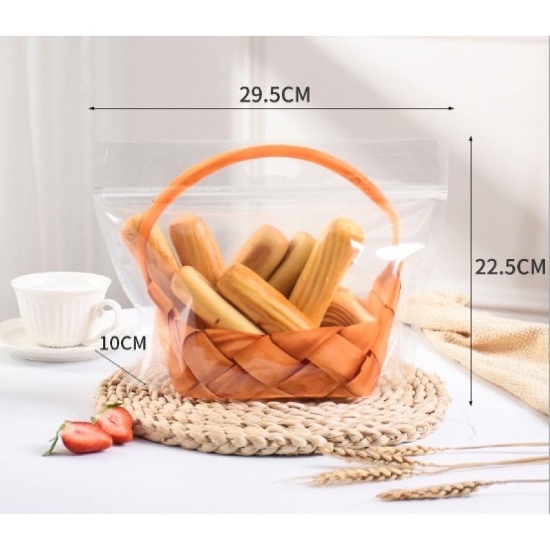 10 Túi Zip giỏ mây đựng bánh kẹo