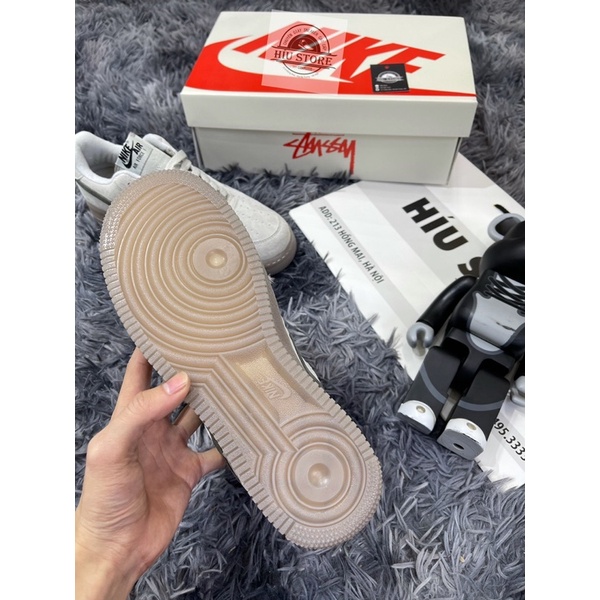 (Híu)Giầy Thể Thao Air Force 1 07 Beige Deep Blue 2021|Vải Gai Cavas|Phiên Bản Best Đế Khâu Lót Bông