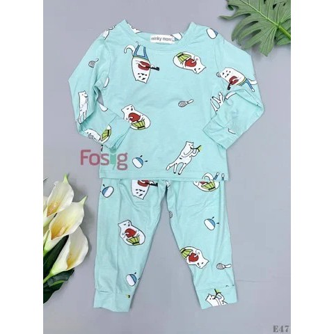 Set Đồ Bộ Dài Thun Lạnh Unisex Siêu Mịn Co Giãn - Xanh Ngọc Mèo