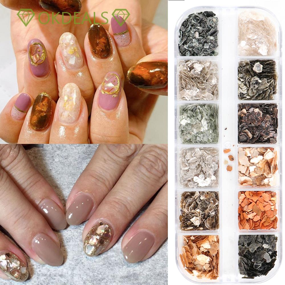 Móng Tay 3D OKDEALS|Phụ Kiện Trang Trí Móng Tay Hình Vỏ Sò Lấp Lánh Xinh Xắn