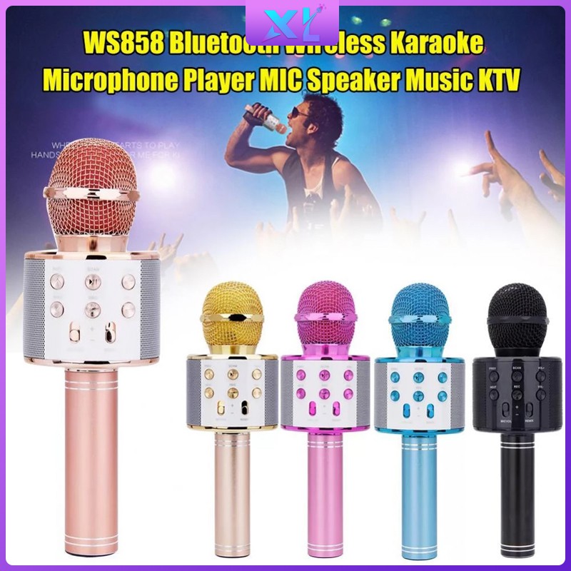 Micro Karaoke WS858 Có Loa Phát Nhạc USB Cầm Tay Không Dây Tiện Lợi Dùng Trong Các Bữa Tiệc Giáng Sinh/Sinh Nhật Tại Gia