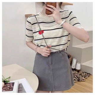 Áo len cổ tròn quả cherry hàng Quảng Châu