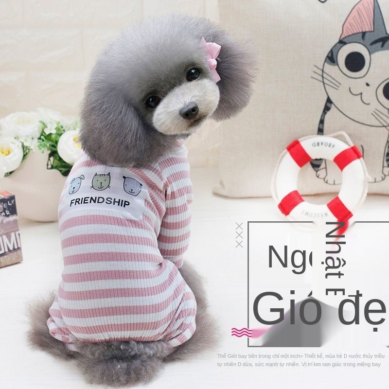 net red dog quần áo mùa hè cotton mỏng Teddy vest máy lạnh phục vụ tại nhà cho chó mèo pajama xuân