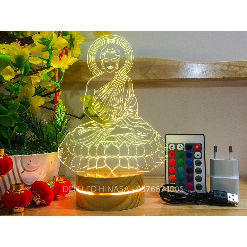 Đèn Phật, Tượng phật, tượng quan âm 16 màu