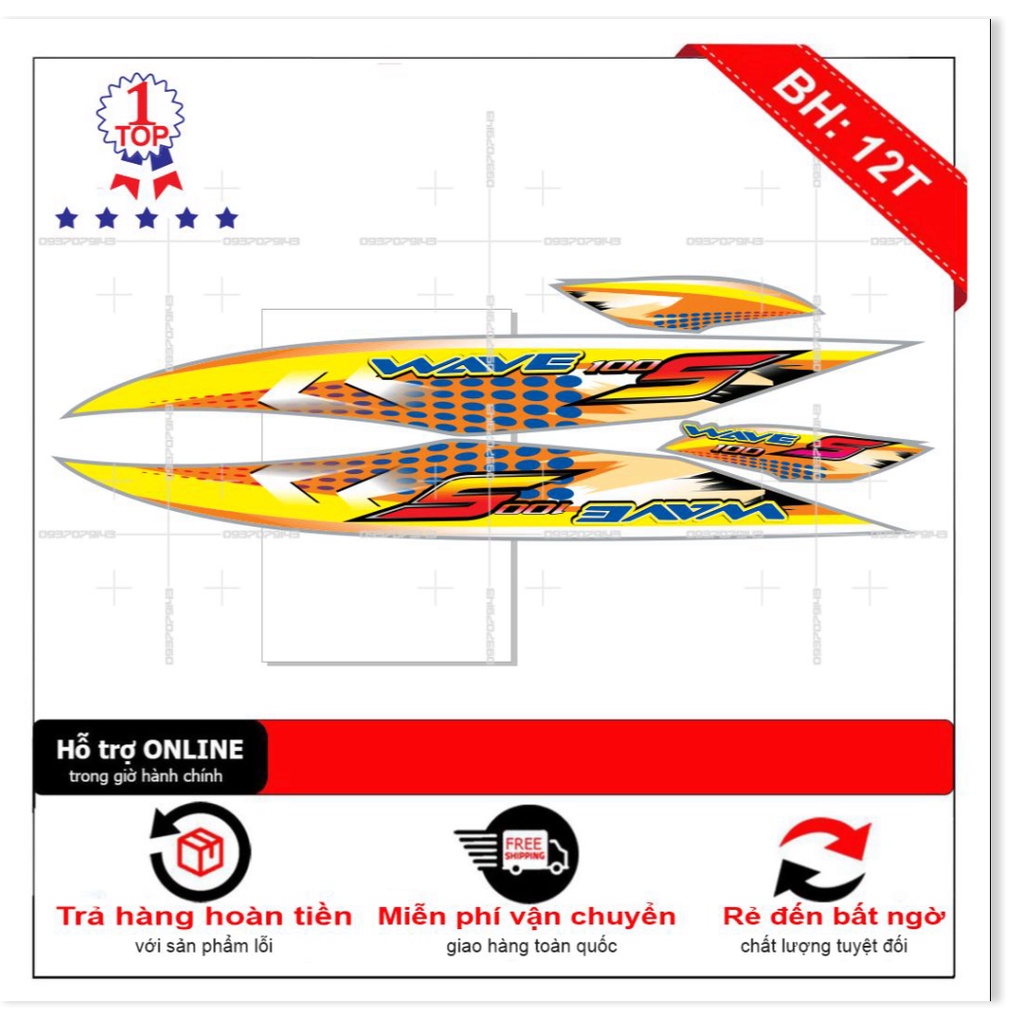 ( Quí khách vui lòng mang ra tiệm cho thợ dán ) Tem wave s 100 bạc