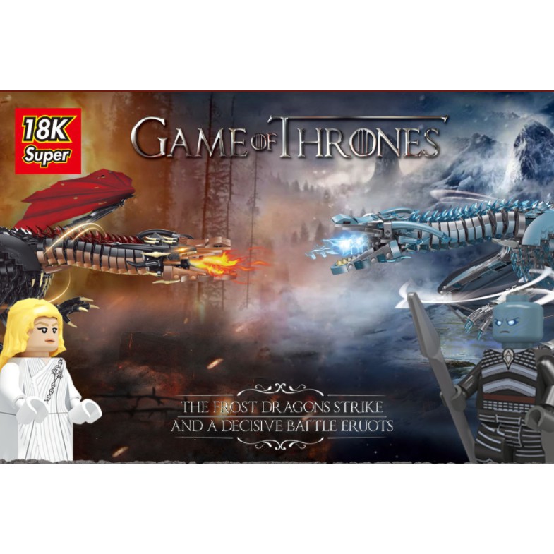 Đồ chơi lắp ráp Super 18k Game Of Thrones Dragon Mother Black Death Balerion Mô hình Non Lego Brick