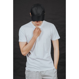 Áo phông cổ tròn cotton co dãn 4 chiều trắng