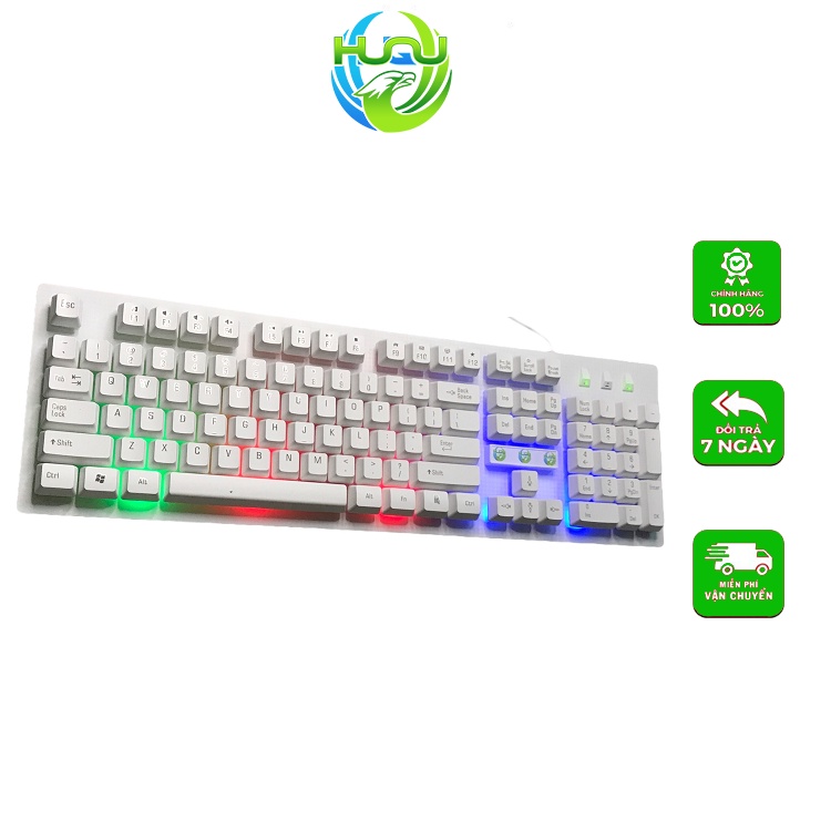 Bàn Phím Chơi Game Dành Cho Game Thủ Huqu G20 -Có Dây Có Led 7 Màu Phát Sáng .