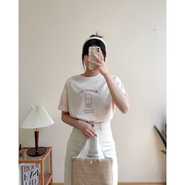 Áo phông hình ly trà sữa bubble tea 72a21 by germe