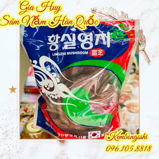 [HÀNG MỚI VỀ] Nấm linh chi đỏ 6 năm tuổi MUSHROOM túi Xanh Hàn Quốc, Túi 1kg
