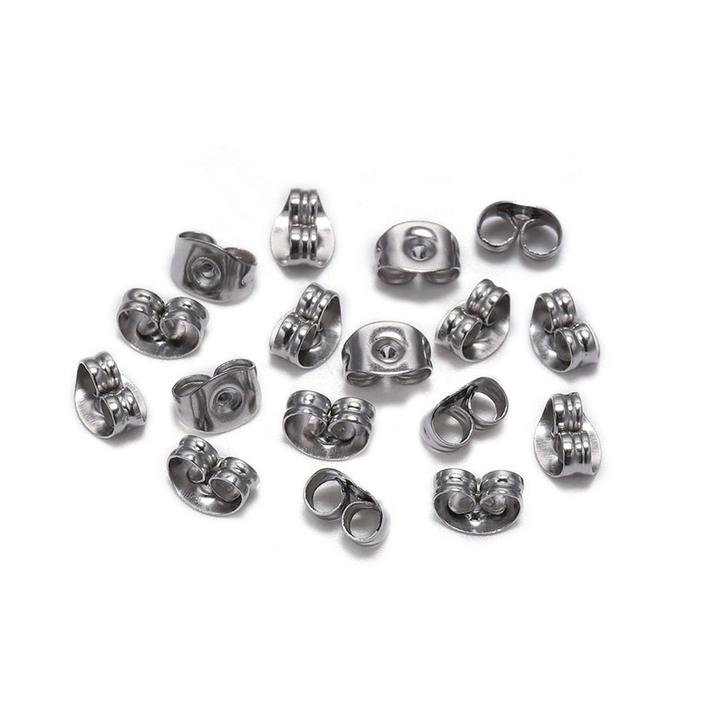 100pcs/pack 4 5  6  8mm Stainless Steel Fashion Style Butterfly Earrings Stud the Base For Jewellery Making