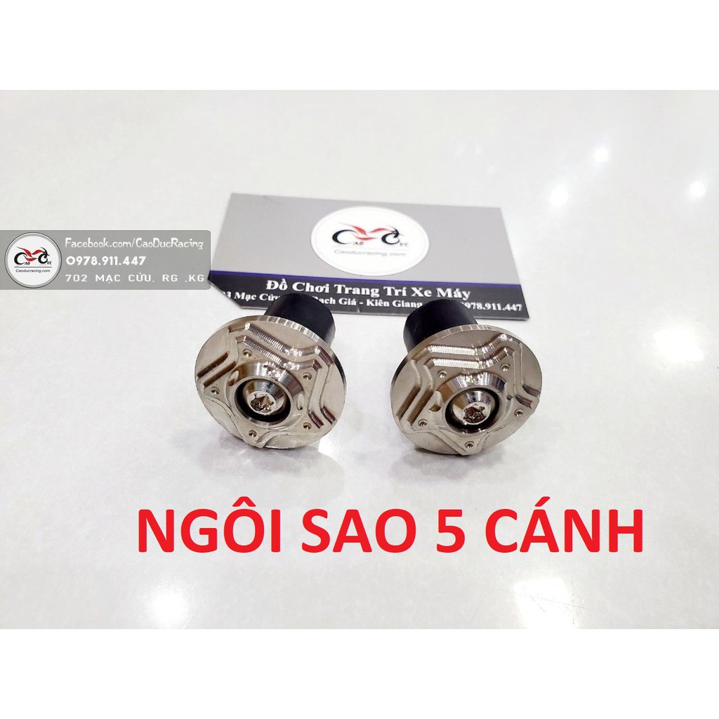 caoduc79 Gù inox tay lái gù dẹp kiểu gắn mọi loại xe ( bông tuyết và ngôi sao )