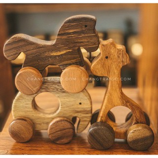 Bộ  bạn thú ( Hươu, Voi, Ngựa ) - Đồ Chơi Gỗ Trẻ Em an toàn