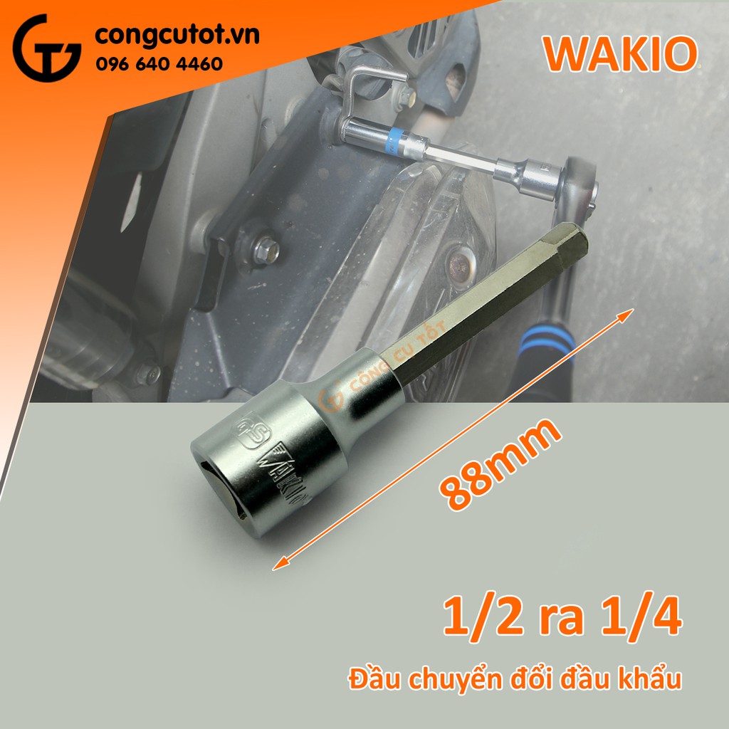 Đầu chuyển đổi cỡ khẩu 1/2 ra 1/4 Wakio loại dài 88mm