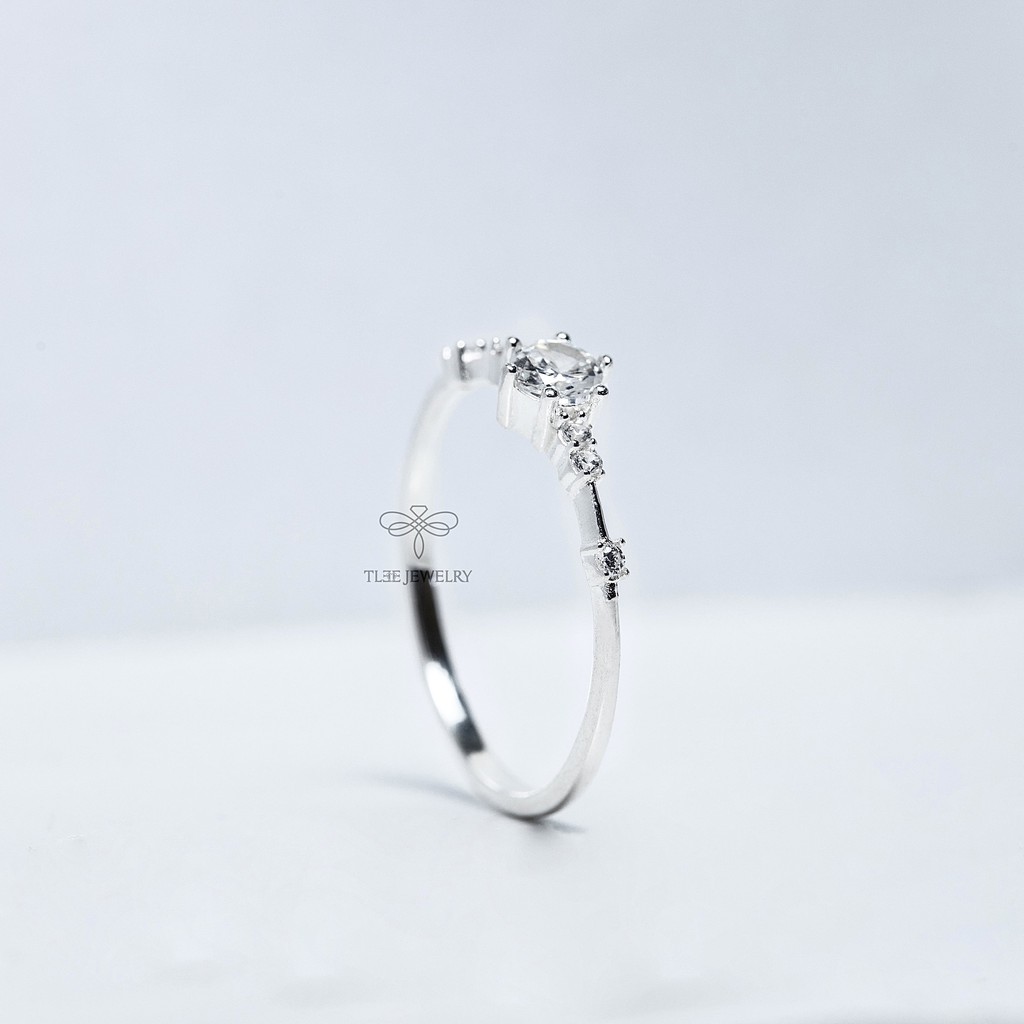 Nhẫn bạc nữ TLEE Snow Princess nạm đá lấp lánh TleeJewelry