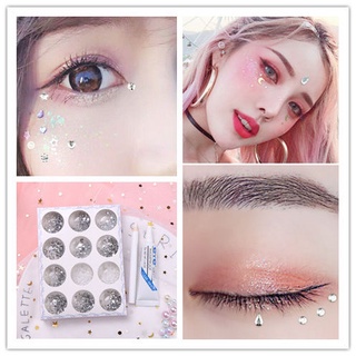 [Hàng mới về] Phụ kiện dán trang điểm mắt và mặt hình giọt nước đính đá lấp lánh nổi bật