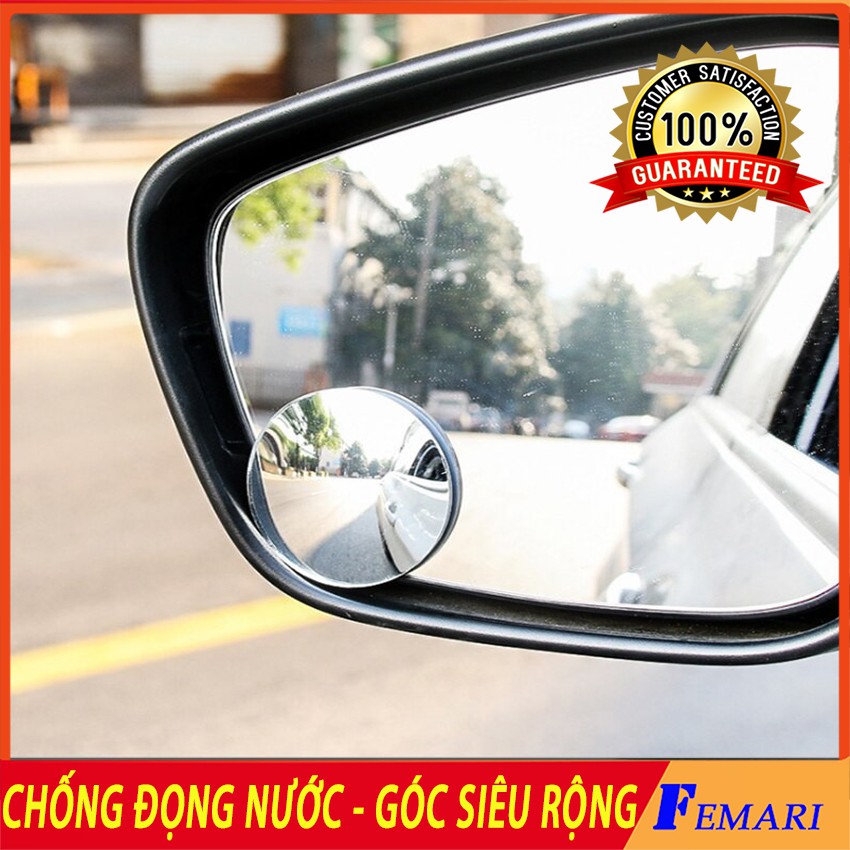 [ Hàng Nhập Xịn ] Gương cầu lồi gắn kính hậu ô tô xoay 360 xóa điểm mù FEMARI