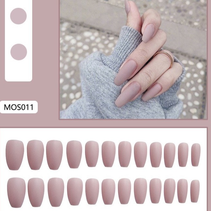 Bộ 24 Cái Móng Tay Giả Màu Trơn Đơn Giản Thời Trang(TẶNG KÈM KEO)Fake nails for girls