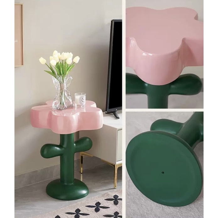 Bàn cafe mini hoa hồng,bàn góc sofa độc lạ phong cách Bắc âu