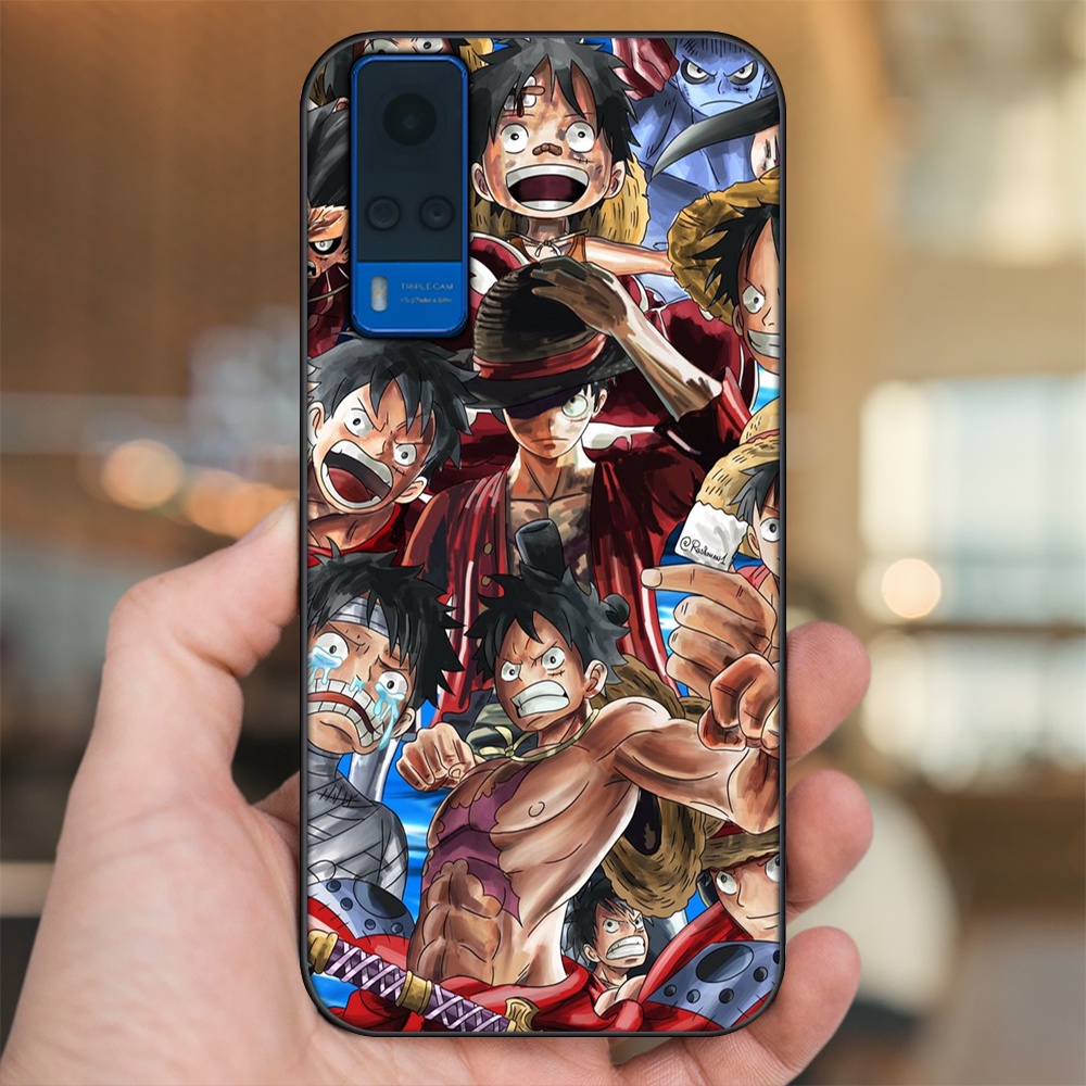 Ốp lưng Vivo Y51 2020, Y53s viền đen in hình Luffy One Piece