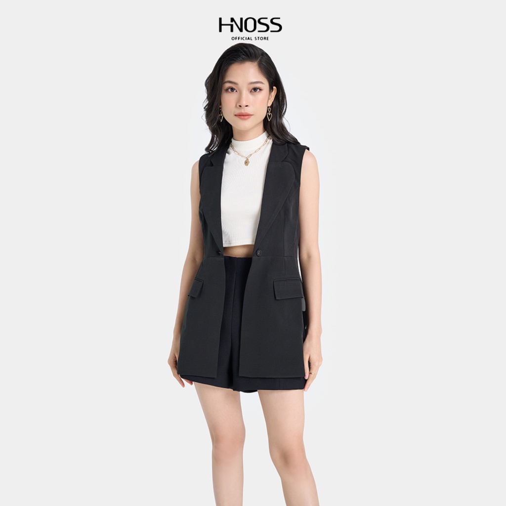 Áo Khoác Vest Thời Trang Nữ HNOSS Form Ôm Không Tay HNKHC004