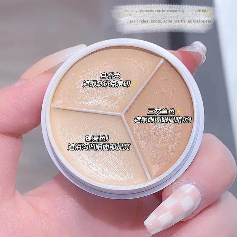Kem Nền Che Khuyết Điểm Ba Màu Che Phủ Đốm Mụn Và Quầng Thâm Chống Thấm Nước