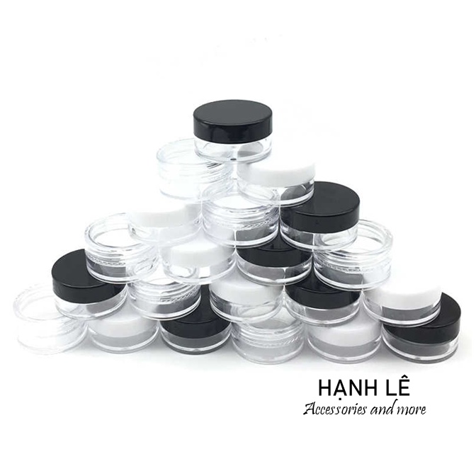 Lọ chiết mỹ phẩm 5 gram nắp đen dùng để chiết mỹ phẩm khi đi du lịch