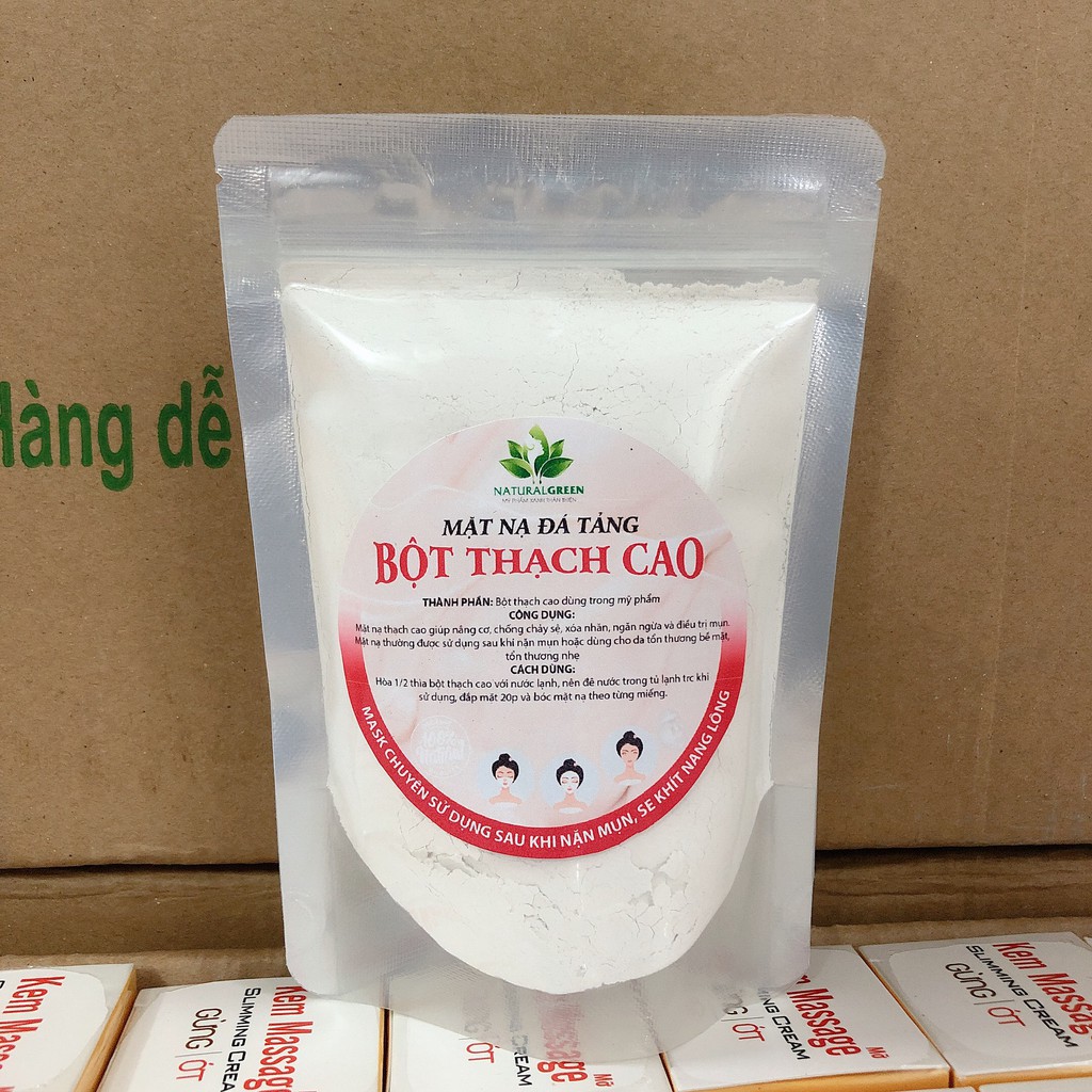 Bột đắp mặt thạch cao, mặt nạ đá tảng , dùng cho da mụn , sau nặn mụn,giảm sưng tấy, hút nhờn | Thế Giới Skin Care