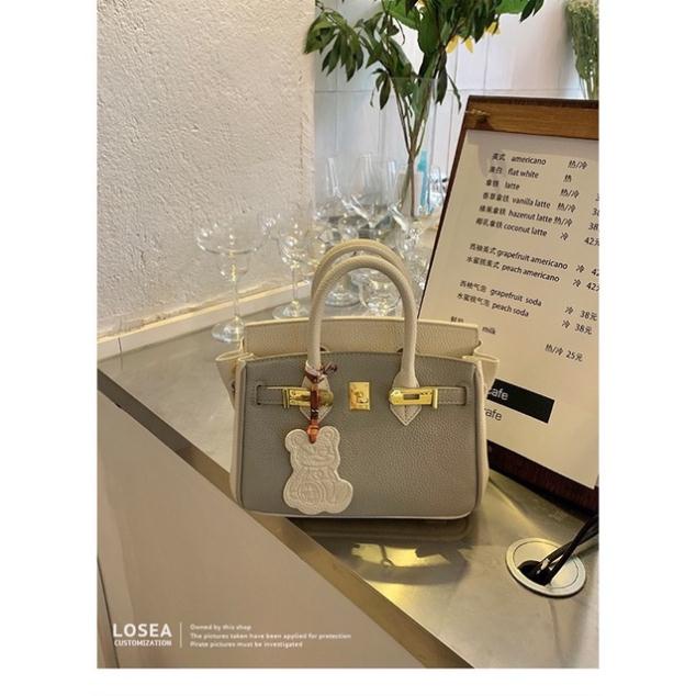 Túi chữ H tag gấu Bikin size 20 chất da togo hàng QC cao cấp