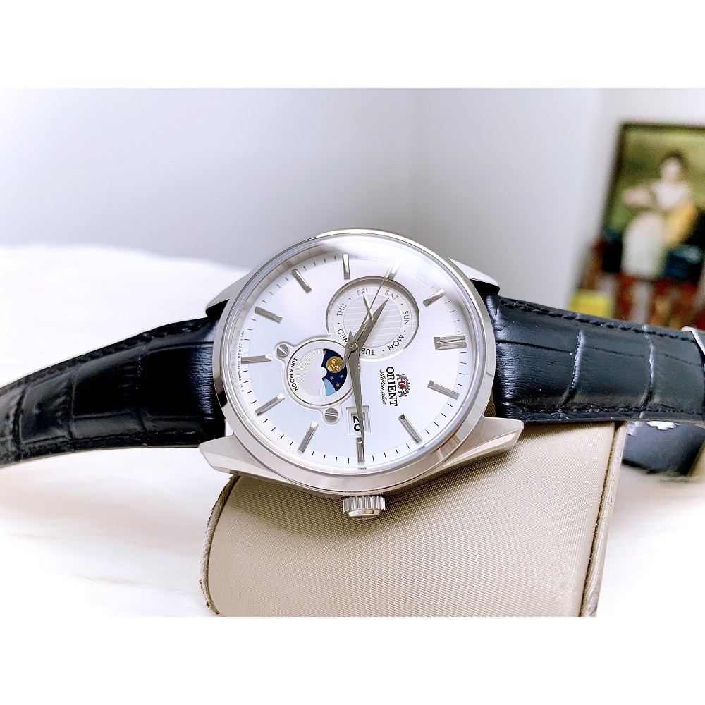 Đồng Hồ Nam Orient Sun And Moon Gen 5 Dây Da Đen RA-AK0305S10 Automatic 41.5mm Chính Hãng