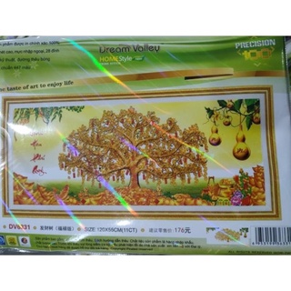Tranh thêu Chữ thập Cây tiền Vinh Hoa Phú Quý Dream valley mẫu mới  DV6331(1m2x65 cm) chưa thêu
