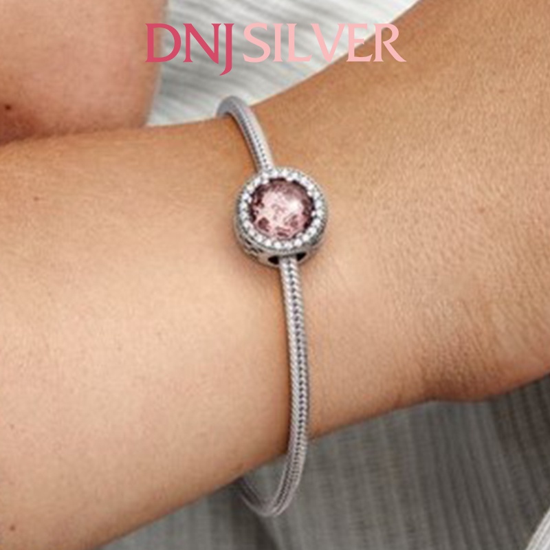 Charm bạc 925 cao cấp, hàng chuẩn bạc - Charm Blush Pink Crystal thích hợp để mix vòng tay charm - DN281