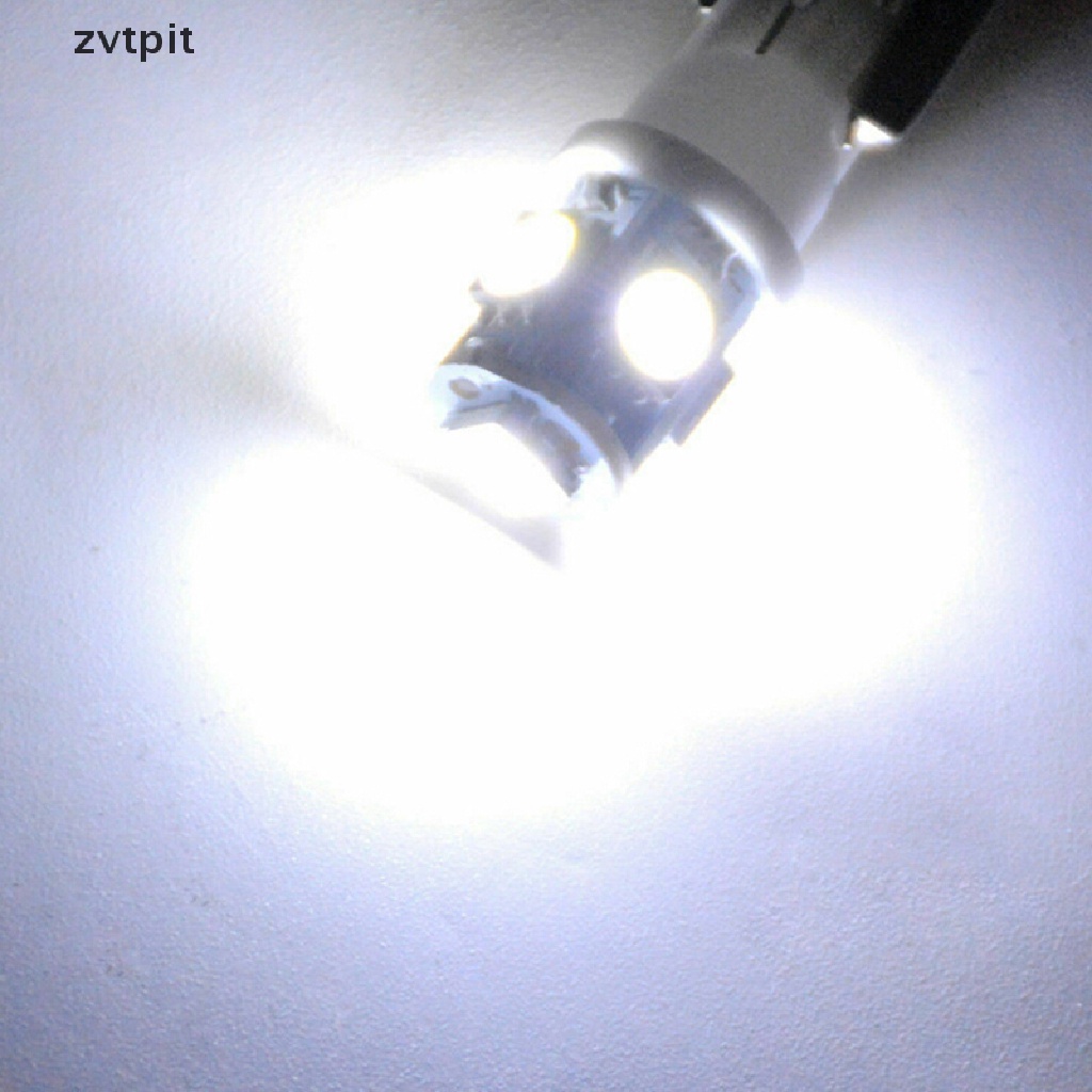 [ZVPT] 10Pcs White T10 Wedge 5-SMD 5050 5W5 LED License Plate Bulbs Indicator Light DSF