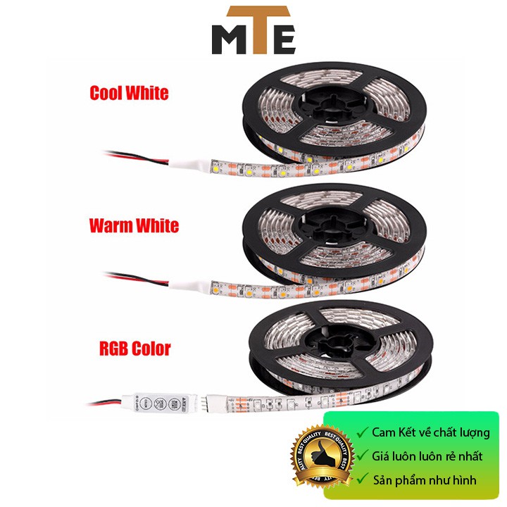 Dây LED 3528 đổi màu RGB 12V - 1 mét Loại dán, chống nước IP65 kèm bộ điều khiển (60 LED)