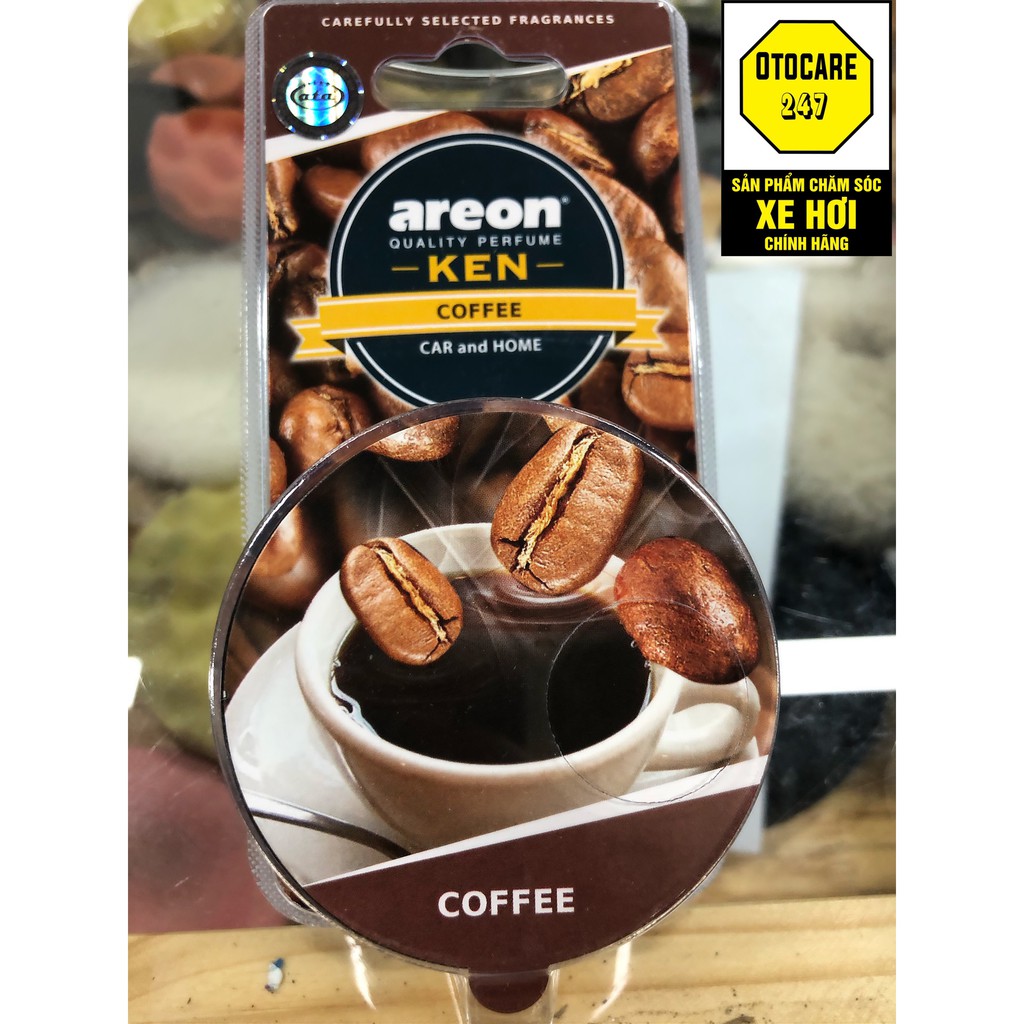 (TẶNG KHĂN LAU XE) Sáp Thơm Nước Hoa Ô Tô AREON Khử Mùi Xe Hơi Cao Cấp hương CAFE – AREON Ken Coffee
