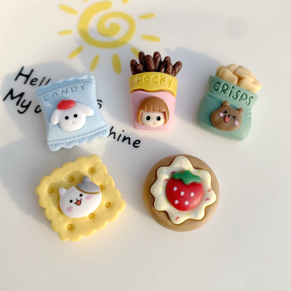 Set 20 Kẹp Tóc Hình Bánh Donut/Bánh Donut/Kẹo Hoạt Hình Dễ Thương Trang Trí Điện Thoại