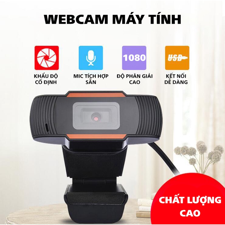 [ Làm việc, hoặc online] Webcam máy tính full HD 1080p  dùng cho máy tính laptop full box