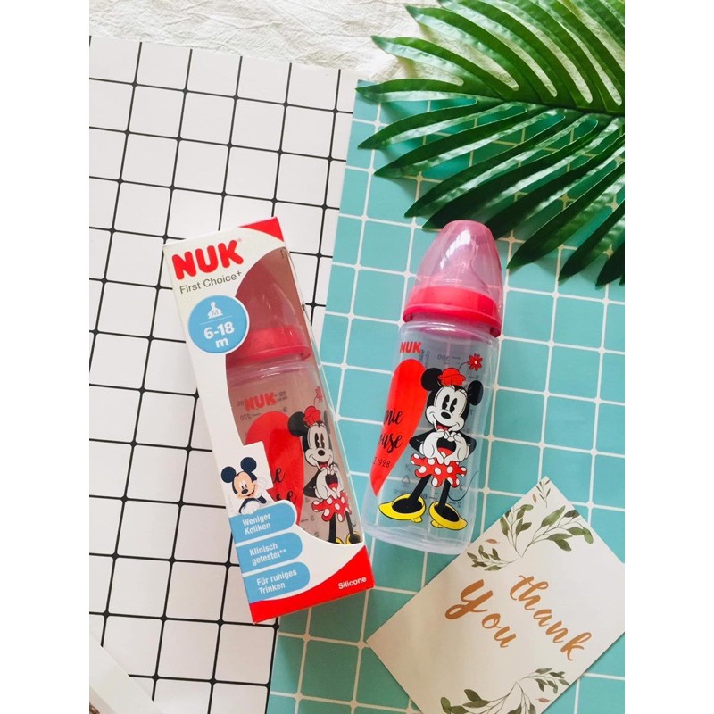 [Hàng nội địa Đức] Bình sữa NUK First Choice cổ rộng 300ml cho bé