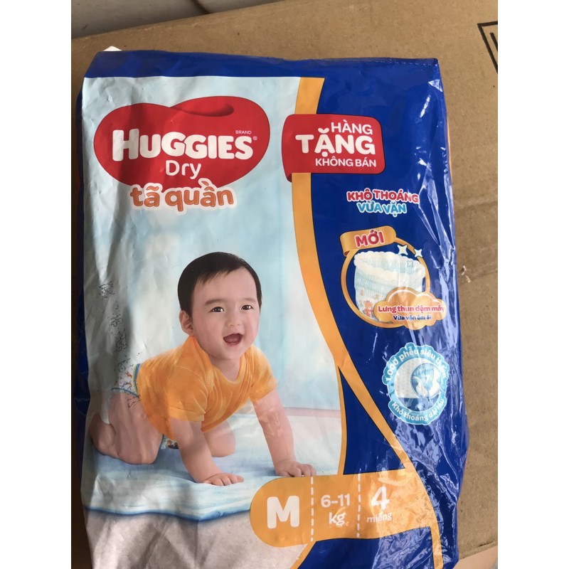 Bỉm quần huggies size M size từ 6-11kg, mẫu cũ date hsd 2023, 100 quần giá 350d