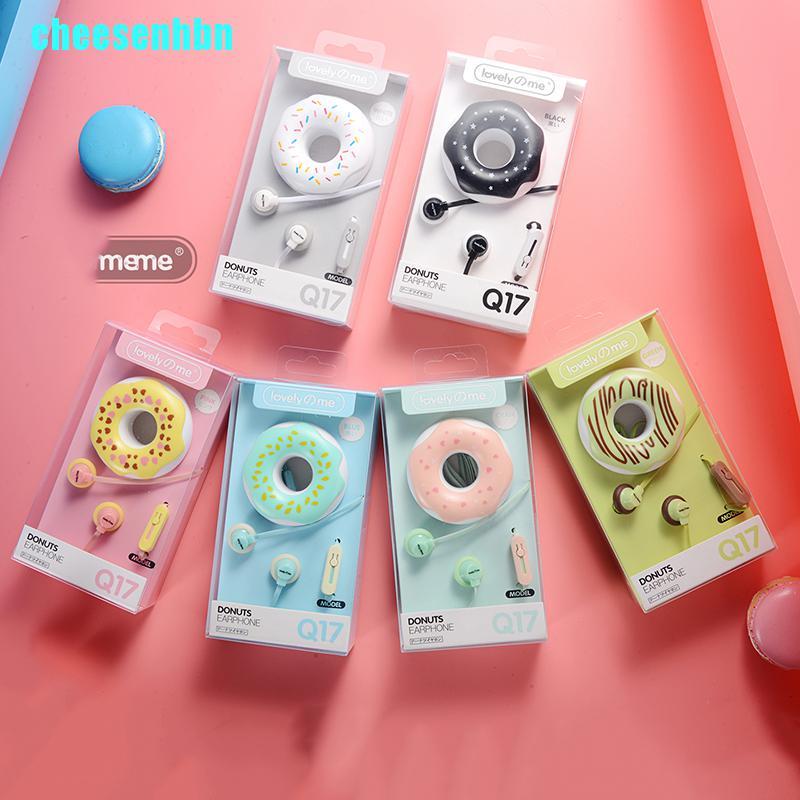 Tai Nghe Nhét Tai 3.5mm Hình Bánh Donut Dễ Thương