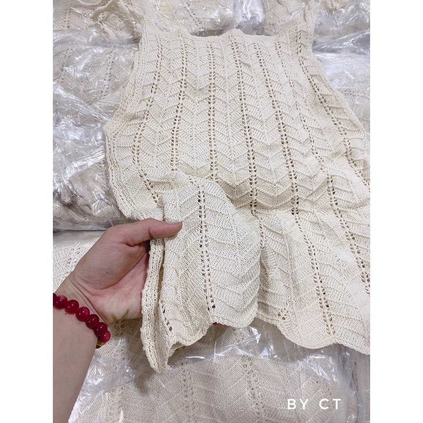 Áo len 2 dây yếm sóng gấu cực hot