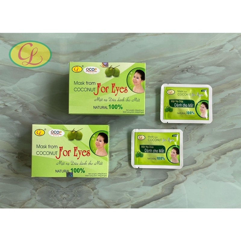 Combo 3 hộp (120 miếng) mặt nạ mắt dừa Cửu Long sáng da giảm thâm quầng bọng mắt