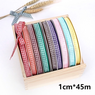 Cuộn Dây Ruy Băng Satin Họa Tiết Kẻ Sọc 1Cm*45m Trang Trí Nhà Cửa/Tiệc Cưới