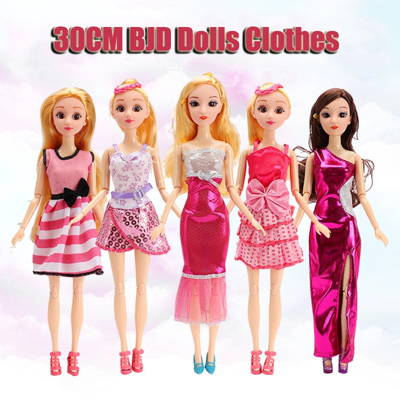 Trang phục áo đầm váy nhỏ nhiều kiểu dáng màu sắc cho búp bê BKD 30cm