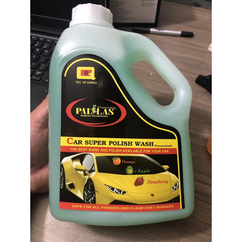Nước rửa xe siêu bóng Palas kèm gang tay