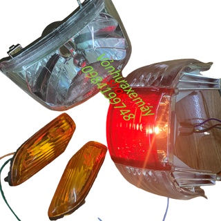 Pha đèn trước xe wave 110 -đuôi đèn hậu xe wave thái 1 bóng -cụm chóa đèn trước sau xe wave đời 1999 đến 2006