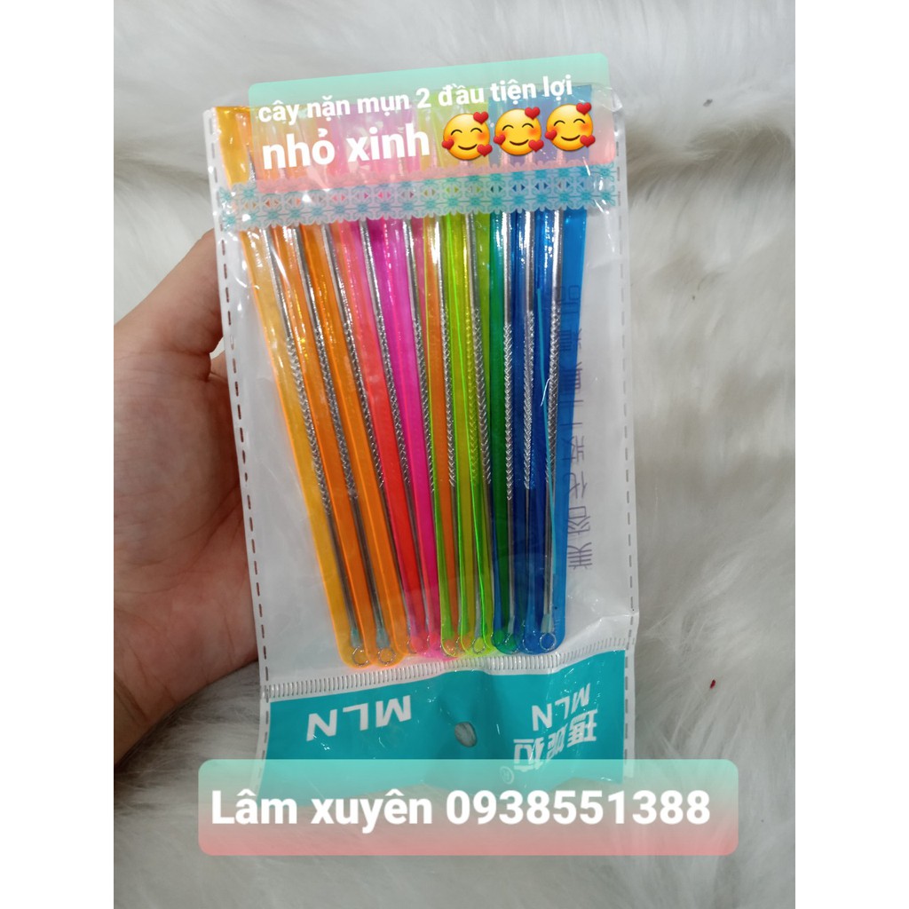 Cây nặn mụn 2 đầu inox theo vỉ giá rẻ 😍 FREESHIP 😍 giúp loại bỏ ,mụn đầu đen ,mụn cám dễ dàng ,[tận gốc], giá yêu thương