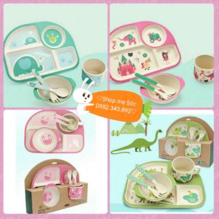 Combo 2 bộ bát ăn dặm sợi tre SKIDS Clever tree