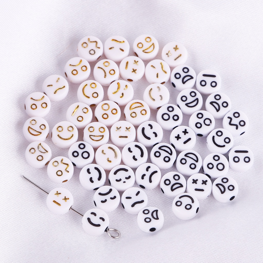 Set 200 Hạt Nhựa Hình Biểu Tượng Cảm Xúc Dùng Để Làm Đồ Trang Sức Handmade